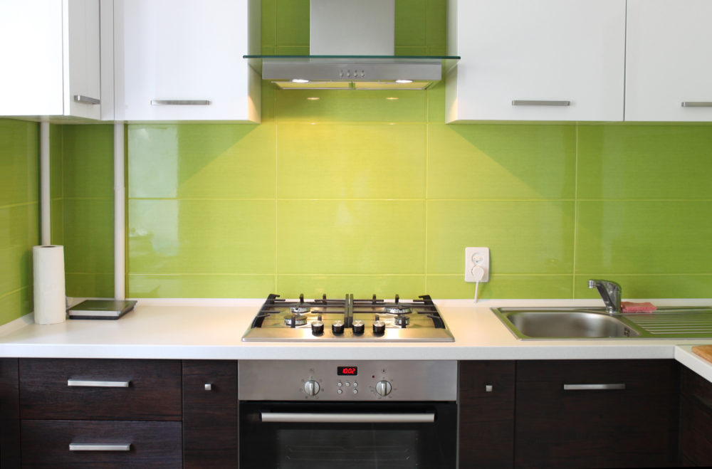 Green Glass Kitchen Splashback