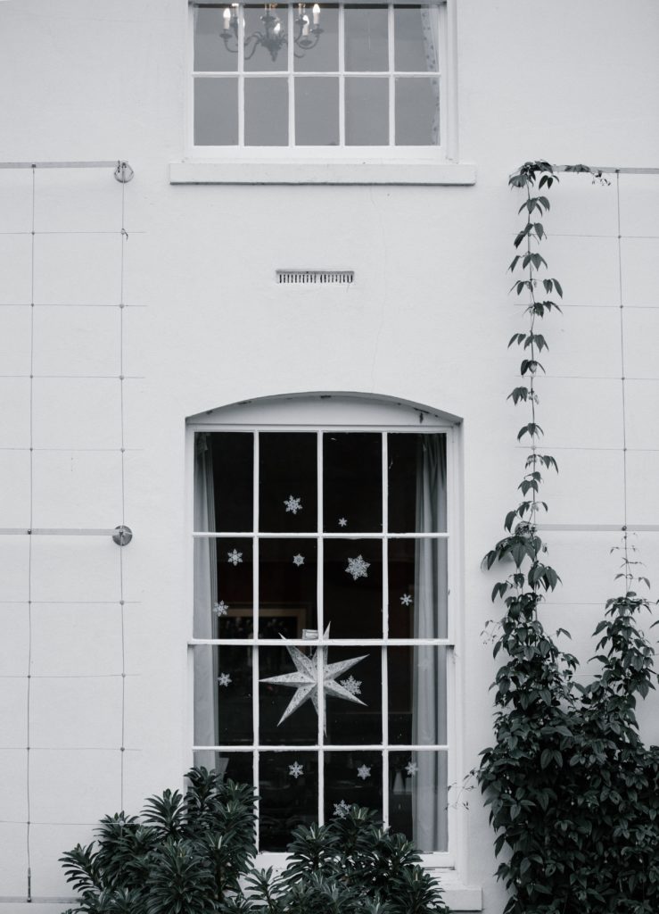 snowflakes in window