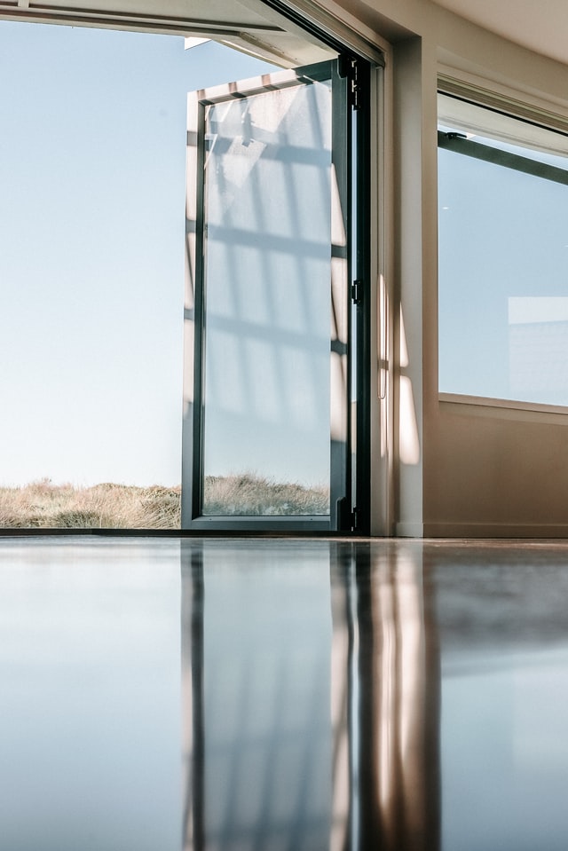 open french doors within an open plan home